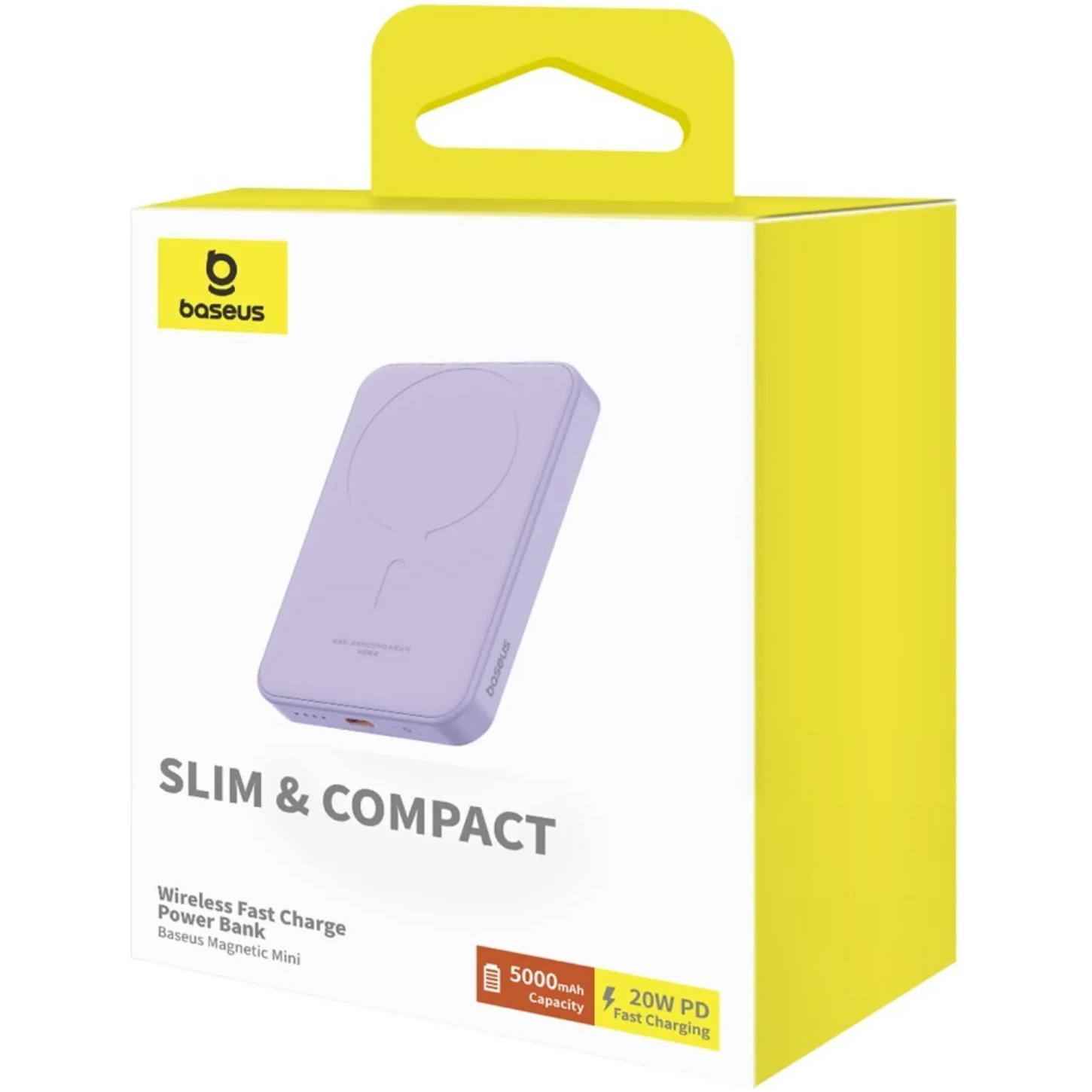 Повербанк з бездротовою зарядкою BASEUS Magnetic Mini Wireless Fast Charge 2in1 20W 5000mAh Nebula Purple (P10022107513-00)