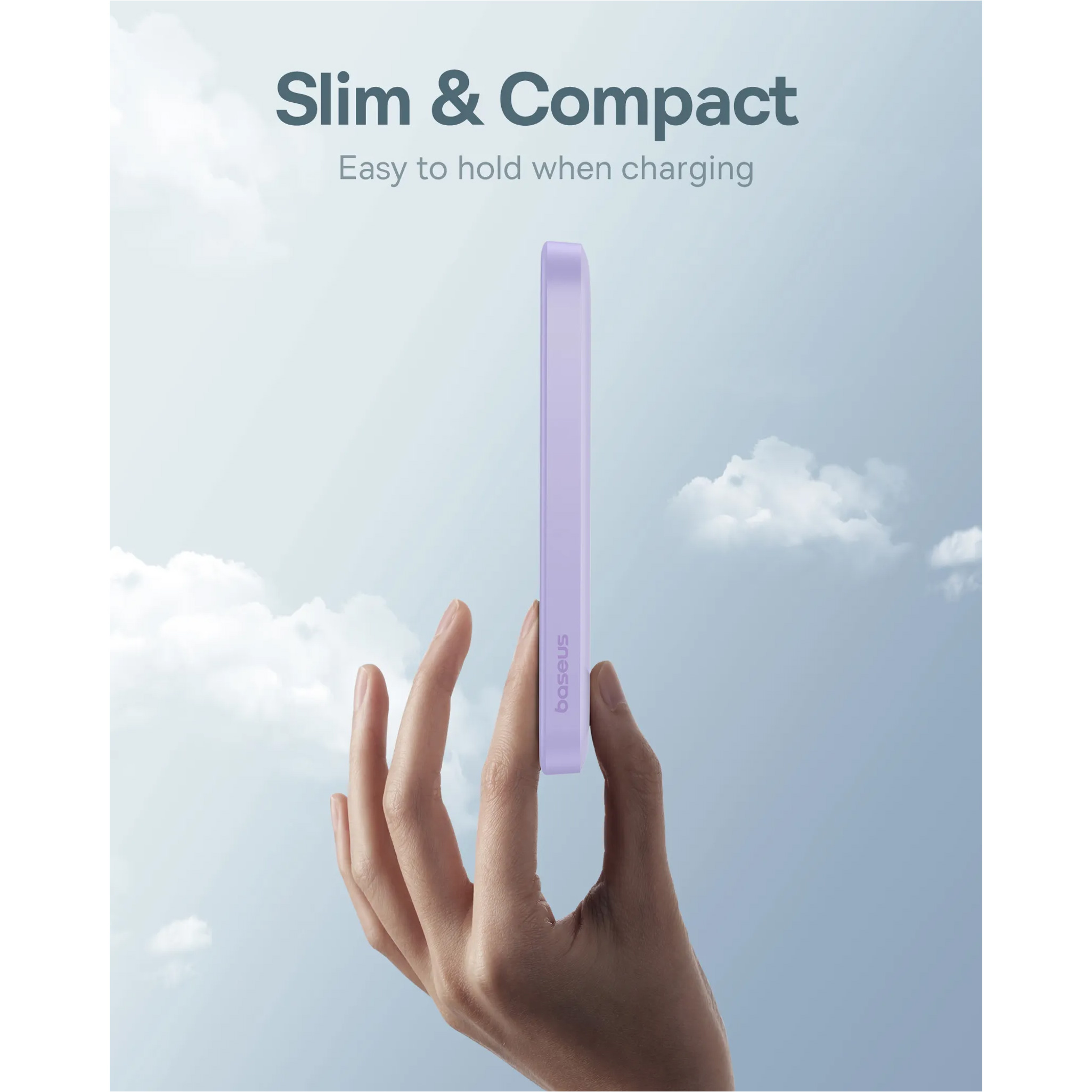 Повербанк з бездротовою зарядкою BASEUS Magnetic Mini Wireless Fast Charge 2in1 20W 5000mAh Nebula Purple (P10022107513-00)