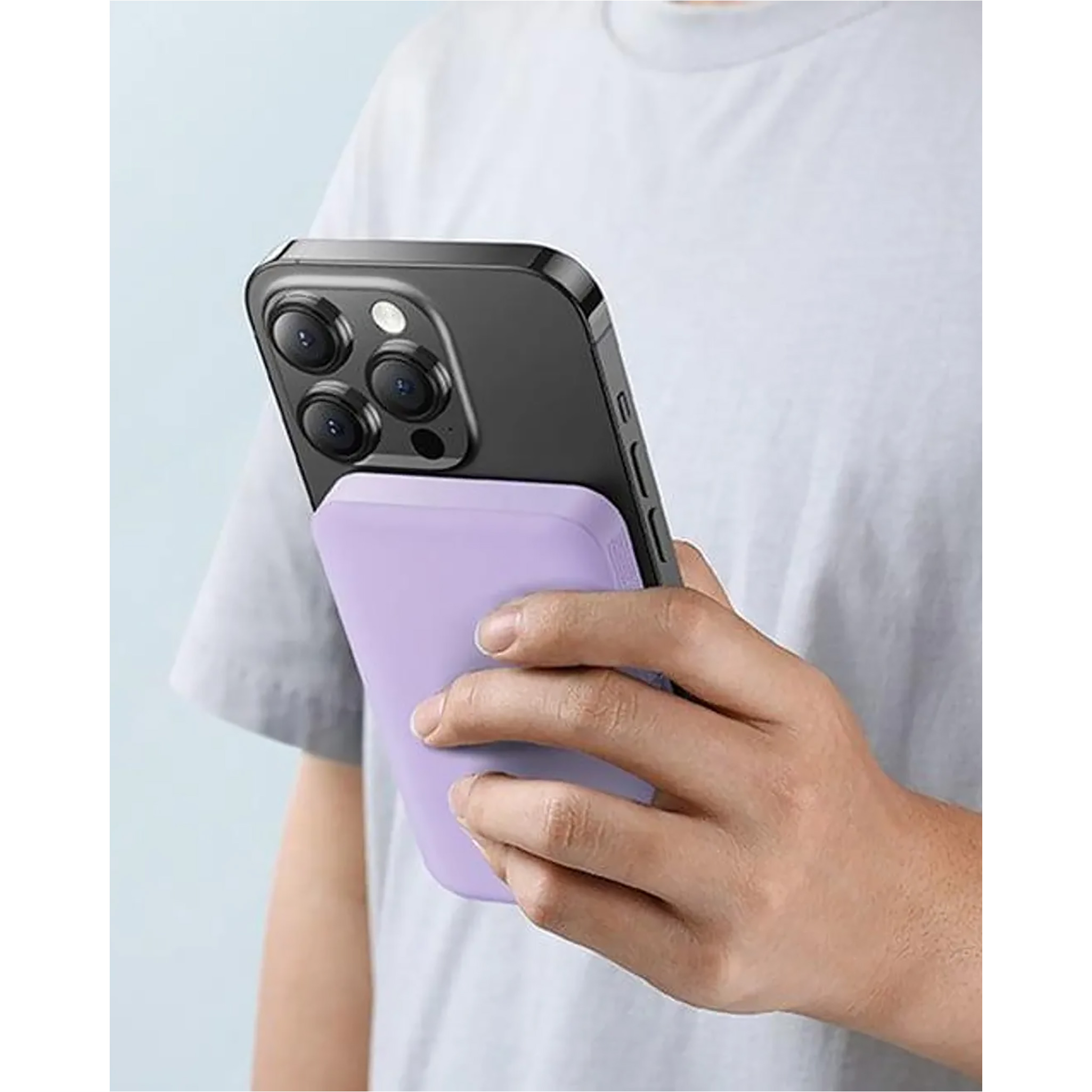 Повербанк з бездротовою зарядкою BASEUS Magnetic Mini Wireless Fast Charge 2in1 20W 5000mAh Nebula Purple (P10022107513-00)