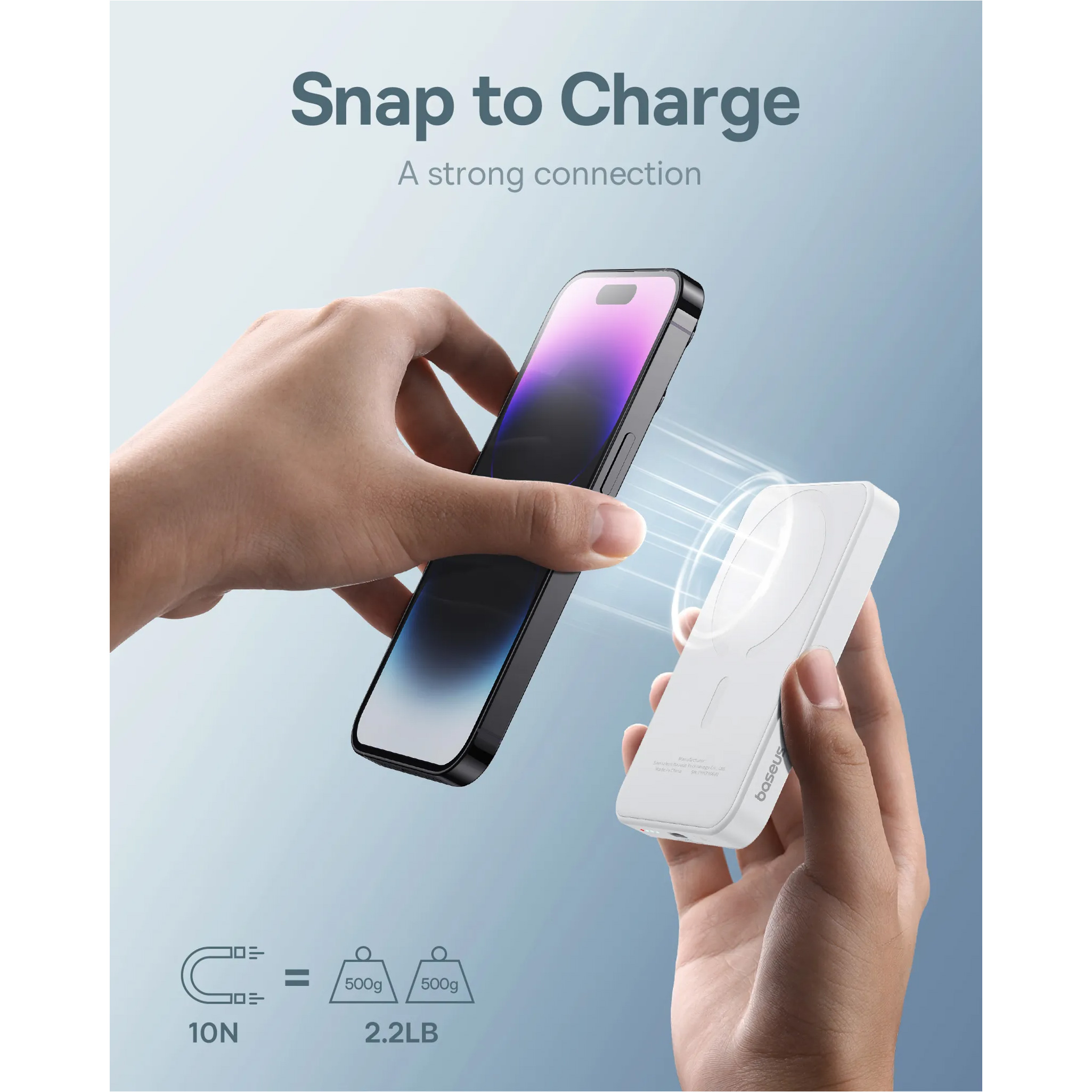 Повербанк з бездротовою зарядкою BASEUS Magnetic Mini Wireless Fast Charge 2in1 20W 5000mAh White (P10022107223-00)