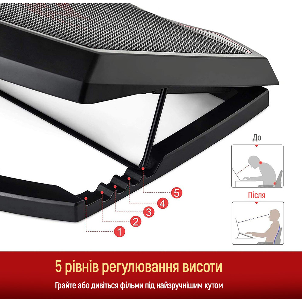 Підставка для ноутбука COLORWAY Cooling Game Pro H1