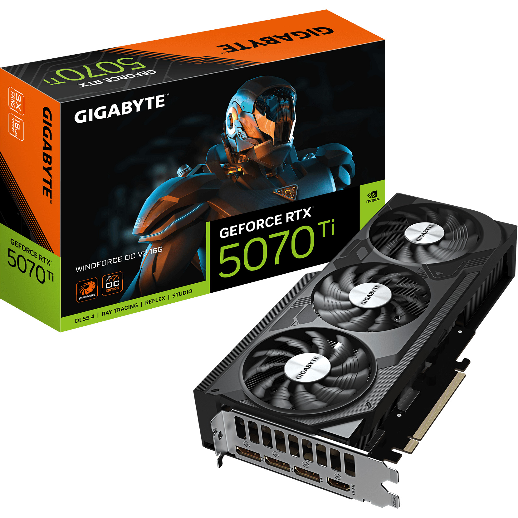 Відеокарта GIGABYTE GeForce RTX 5070 Ti WindForce OC V2 16G (GV-N507TWF3OCV2-16GD)