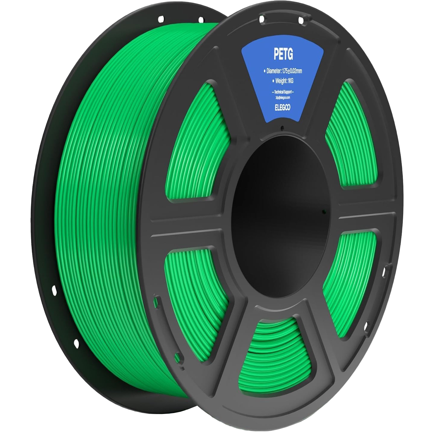 Пластик (філамент) для 3D принтера ELEGOO PETG 1.75mm, 1кг, Green (50.203.0389)