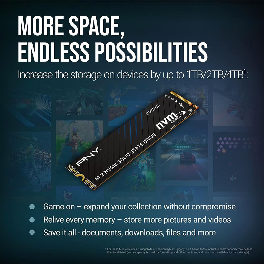 SSD диск PNY CS3250 1TB M.2 NVMe (M280CS3250-1TB-TB)