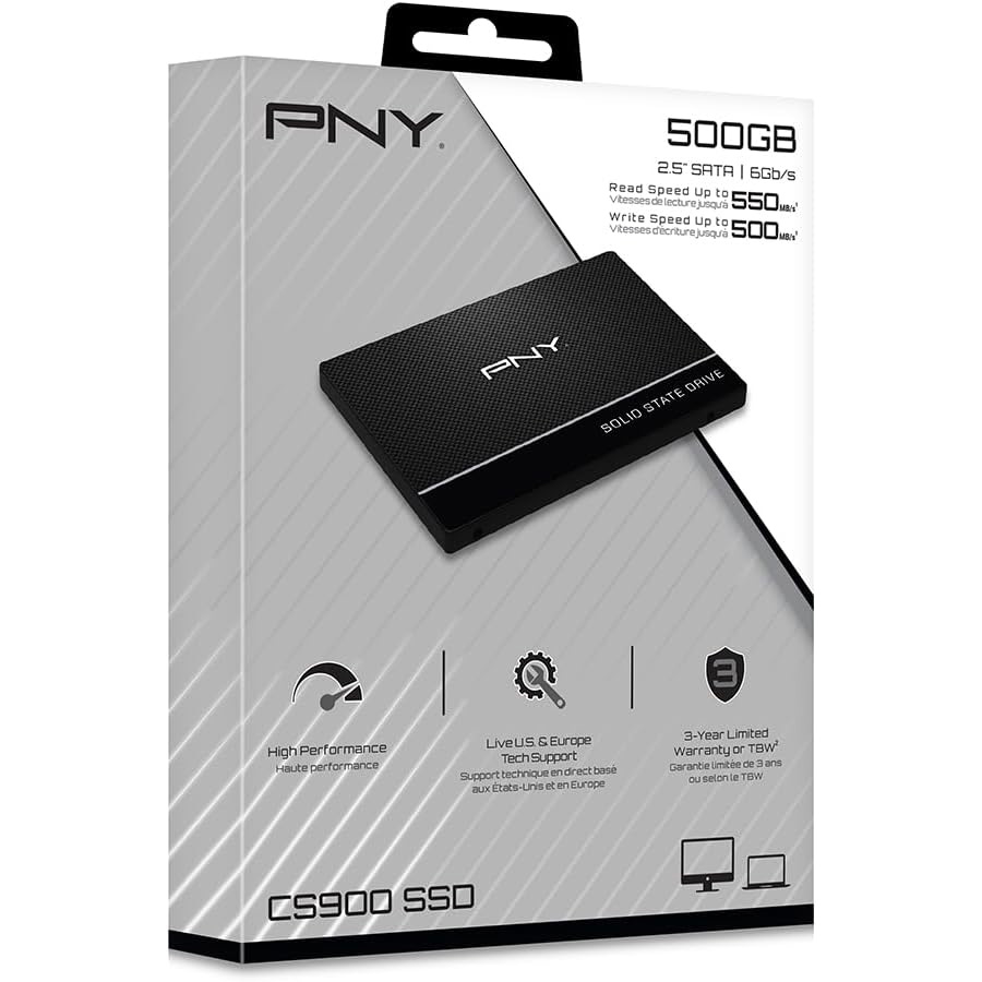 SSD диск PNY CS900 500GB 2.5" SATA (SSD7CS900-500-RB)