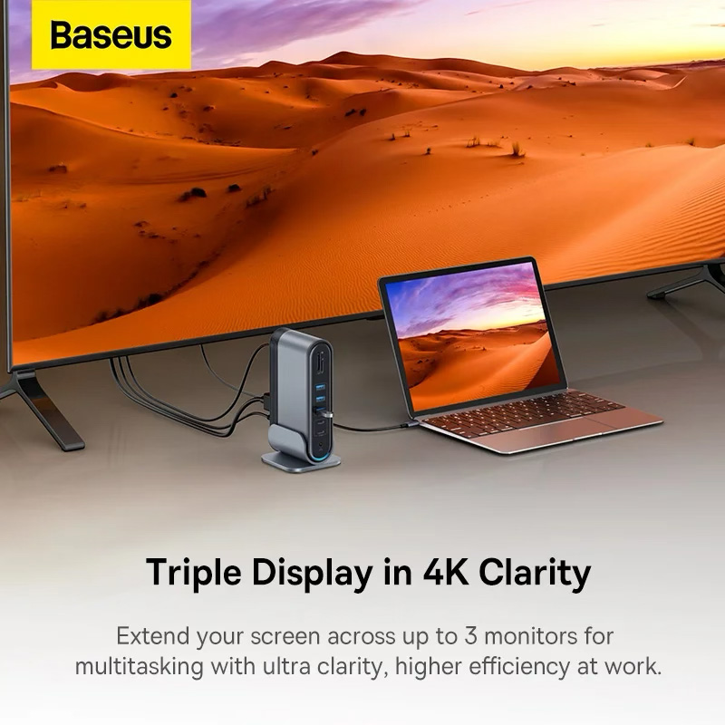 Док-станція BASEUS UnionJoy 17-Port Triple-Display Docking Station (B00532304811-00)