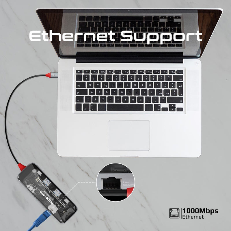 Порт-реплікатор PROMATE TransHub-Mini 8-in 1 Transparent Ultra-Fast Multiport USB-C Hub with PD100W