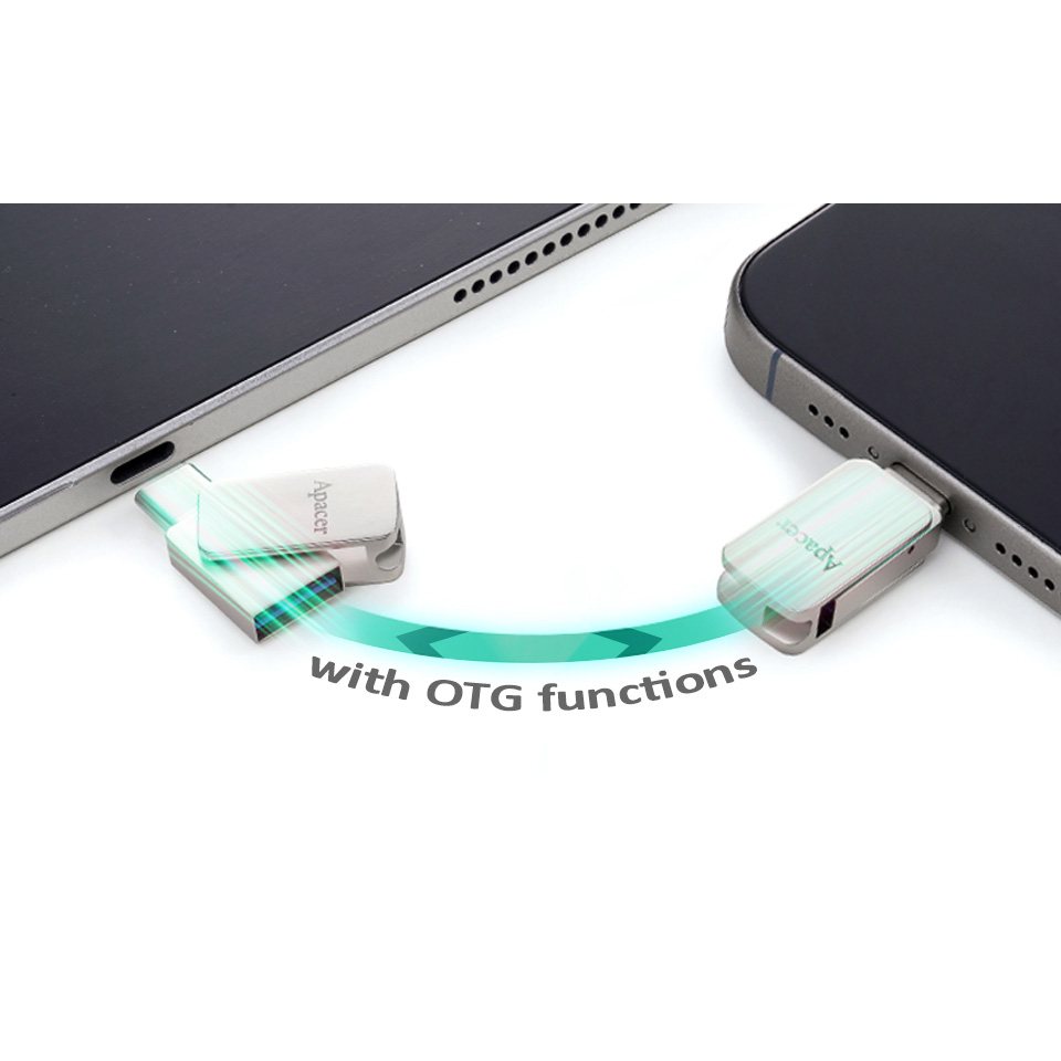 Флешка 64GB APACER AH181 USB 3.2 Type-C/USB-A (AP64GAH181S-1)