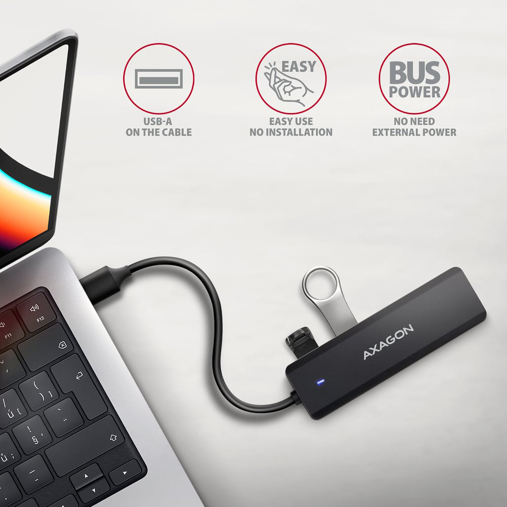 USB-хаб AXAGON 4-Port SuperSpeed USB-A Travel Hub