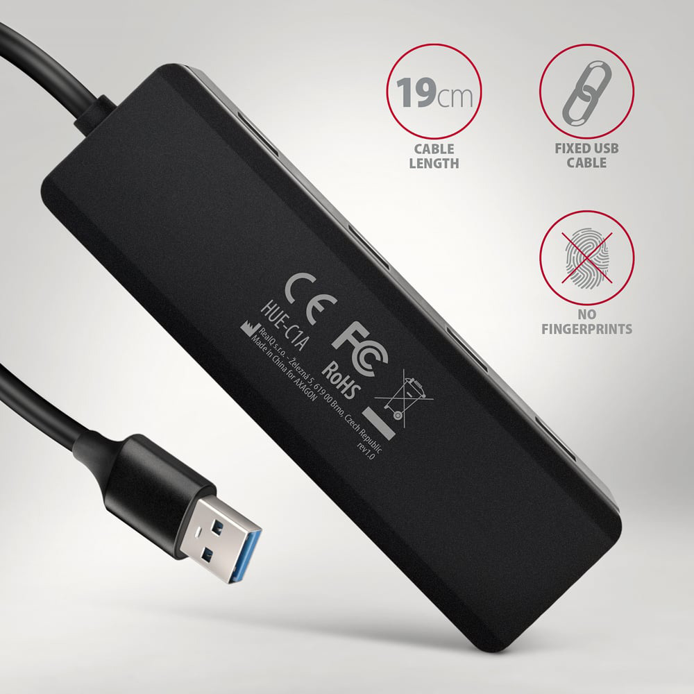 USB-хаб AXAGON 4-Port SuperSpeed USB-A Travel Hub