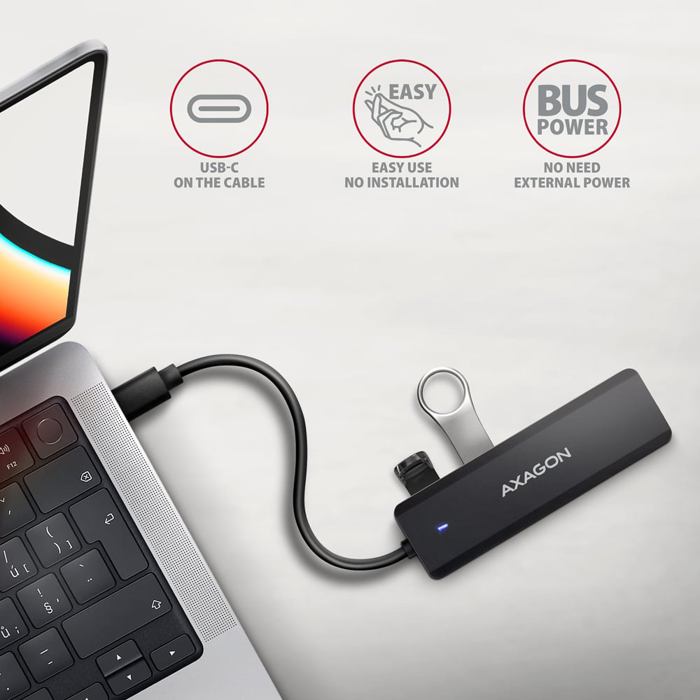 USB-хаб AXAGON 4-Port SuperSpeed USB-C Travel Hub