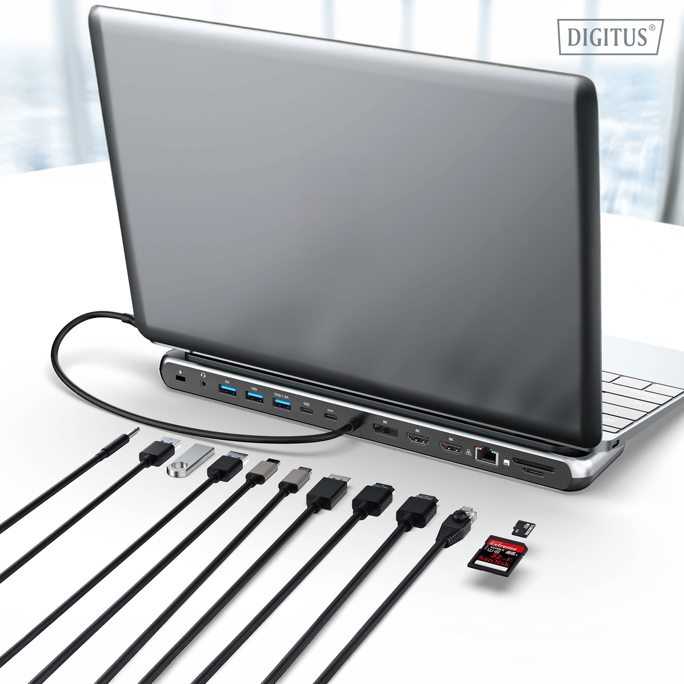 Порт-реплікатор DIGITUS USB-C 12-Port 8K Docking Station (DA-70919)