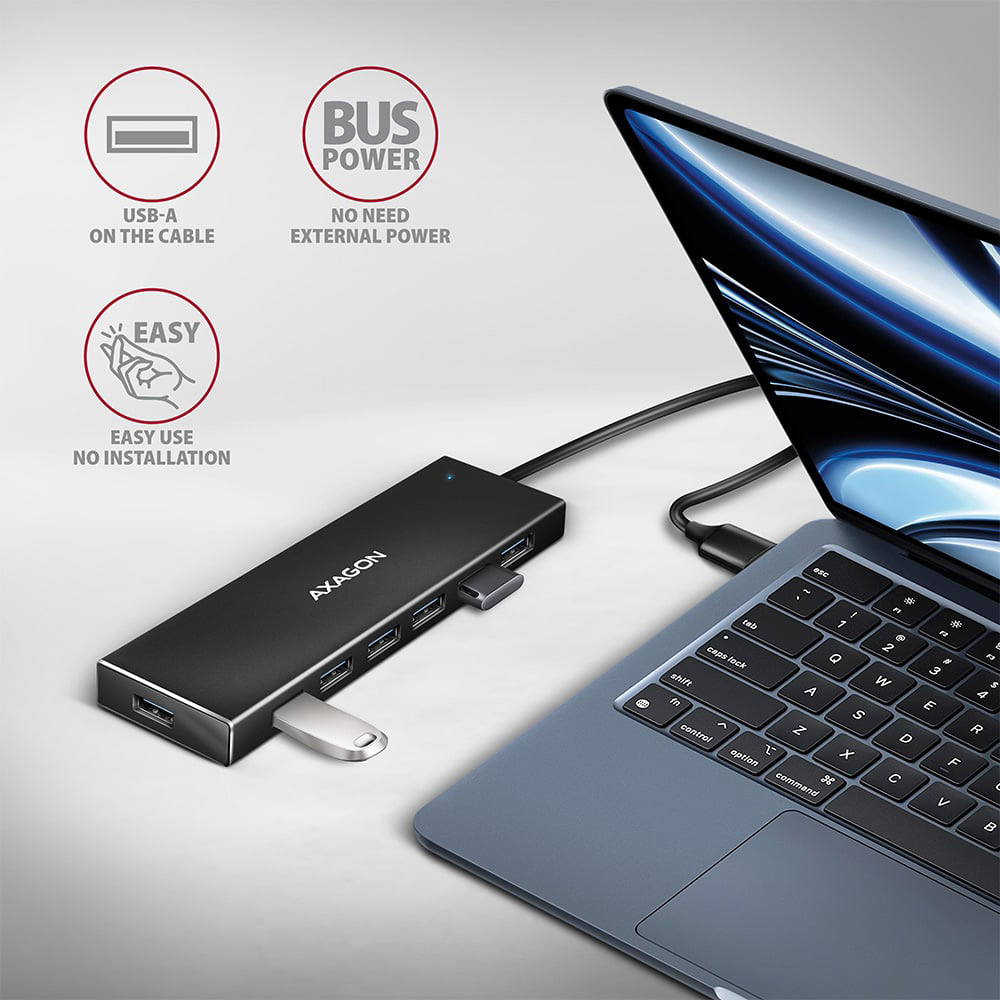 USB-хаб AXAGON 7-Port SuperSpeed USB-A Flat Hub