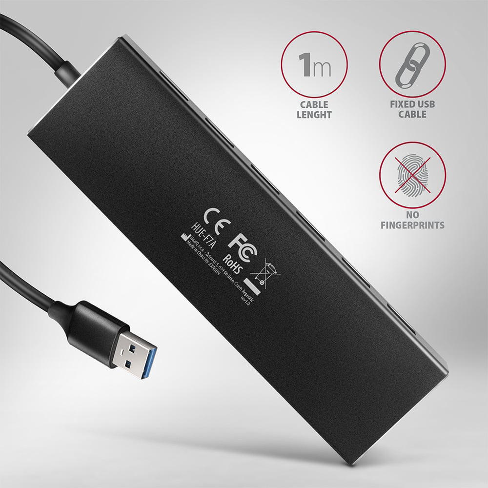 USB-хаб AXAGON 7-Port SuperSpeed USB-A Flat Hub