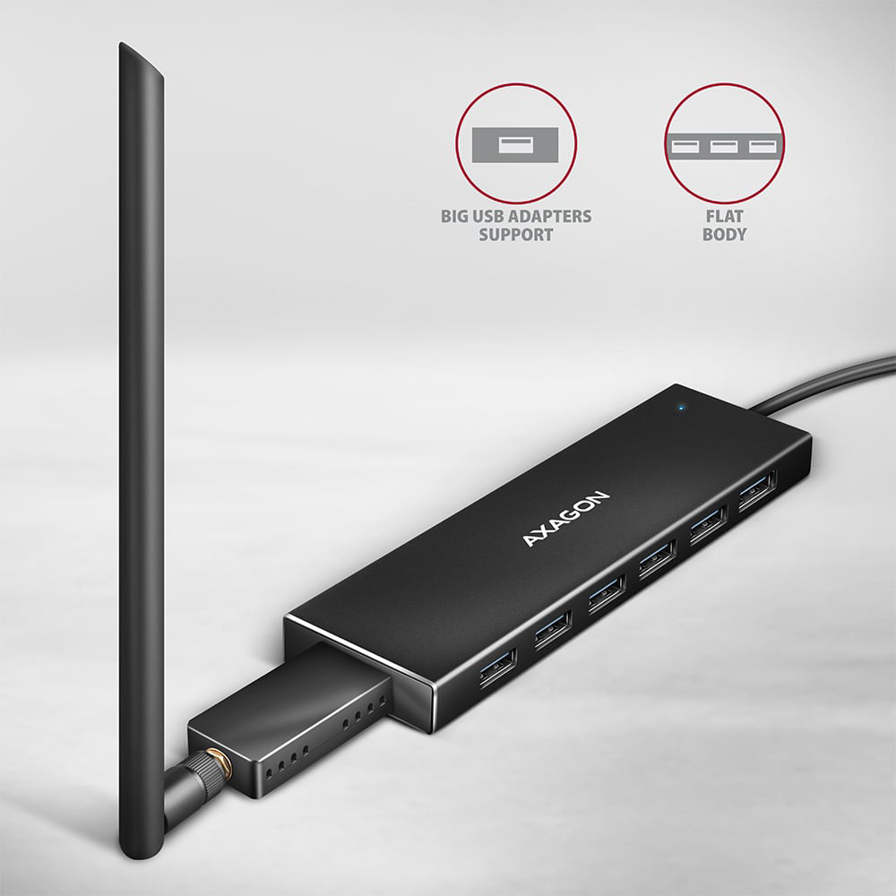 USB-хаб AXAGON 7-Port SuperSpeed USB-C Flat Hub