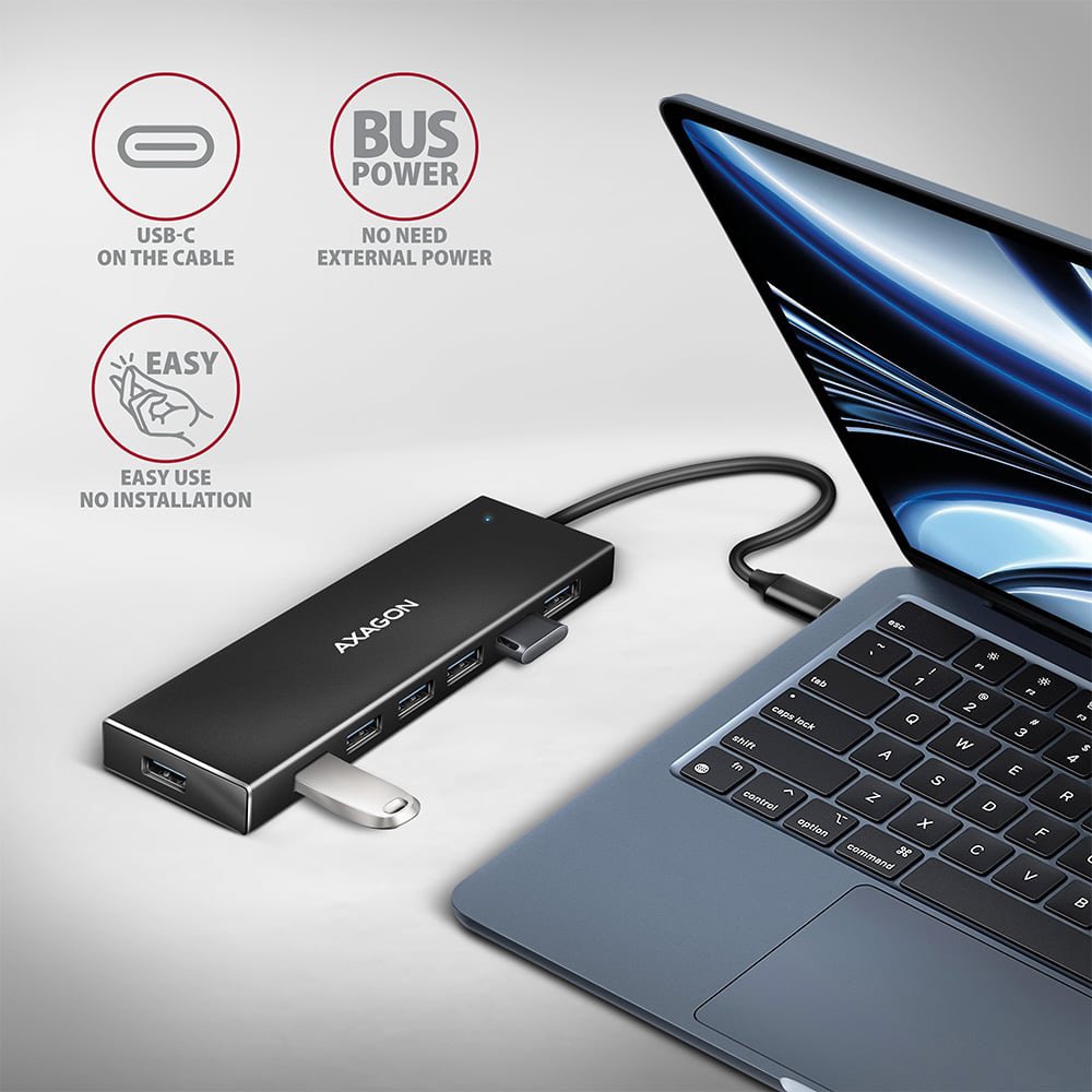 USB-хаб AXAGON 7-Port SuperSpeed USB-C Flat Hub