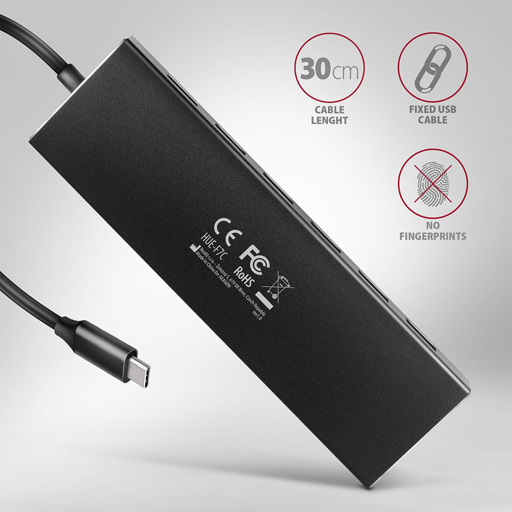 USB-хаб AXAGON 7-Port SuperSpeed USB-C Flat Hub