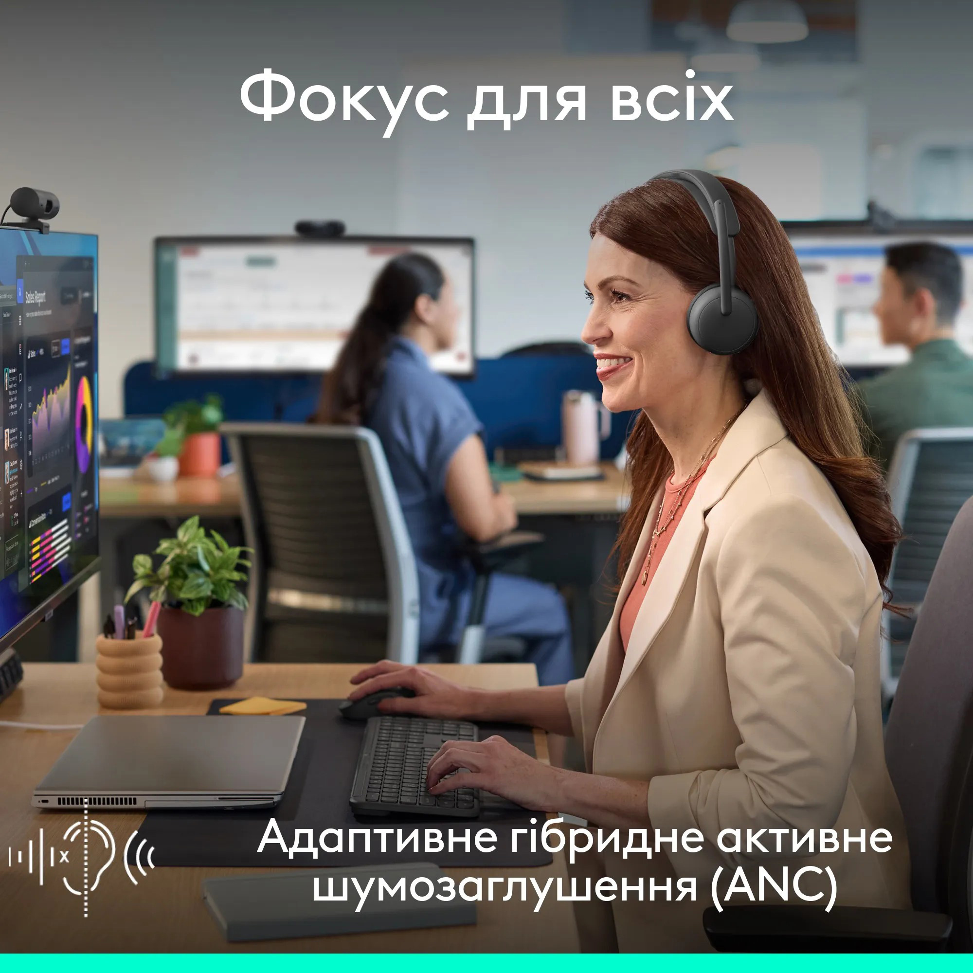 Гарнитура беспроводная LOGITECH Zone Wireless 2 ES Teams Version w/receiver Graphite (981-001493)