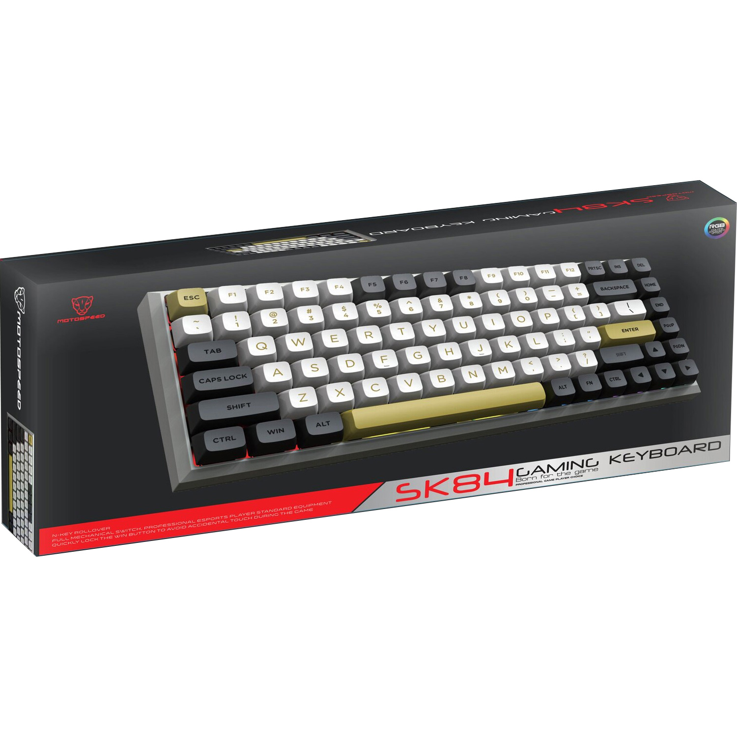 Клавиатура беспроводная MOTOSPEED SK84 Outemu Blue Switch Gray (MTSK84MB)