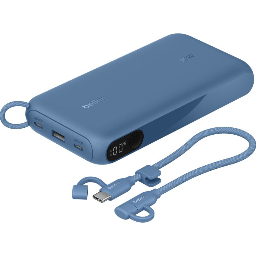 Повербанк BELKIN BoostCharge Power Bank 20K with Display 20W 20000mAh Blue (BPB028HQBL)
