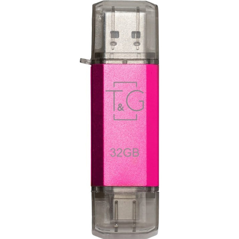 Флешка 32GB T&G 009 Star Series USB 2.0 Type-C/USB-A Fuchsia (TG009TC-32GFC)