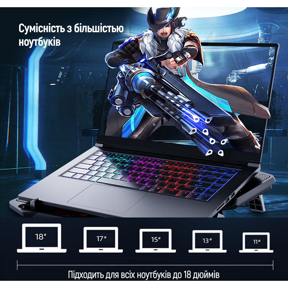 Підставка для ноутбука COLORWAY Cooling Game Pro S4