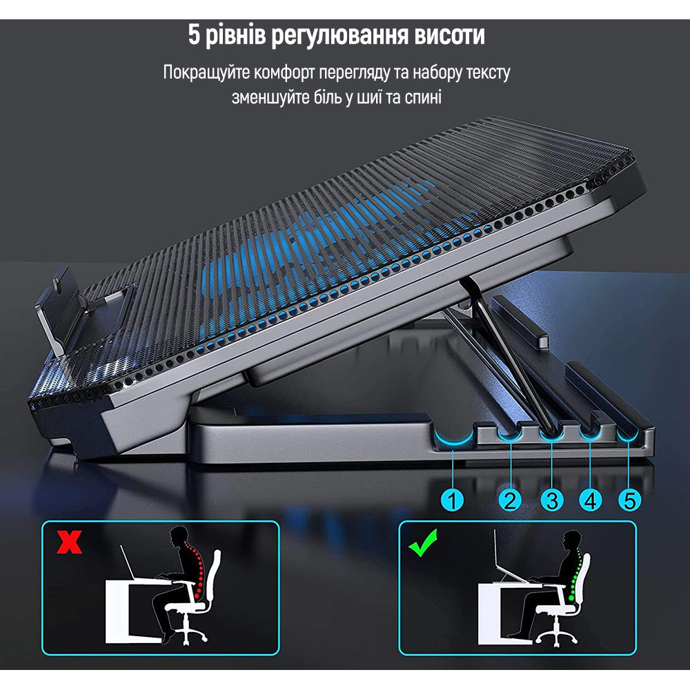 Подставка для ноутбука COLORWAY Cooling Laptop Q100