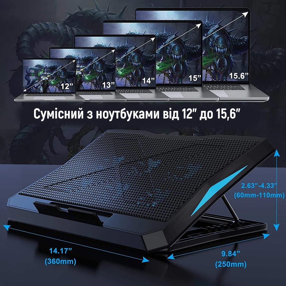Подставка для ноутбука COLORWAY Cooling Laptop Q3