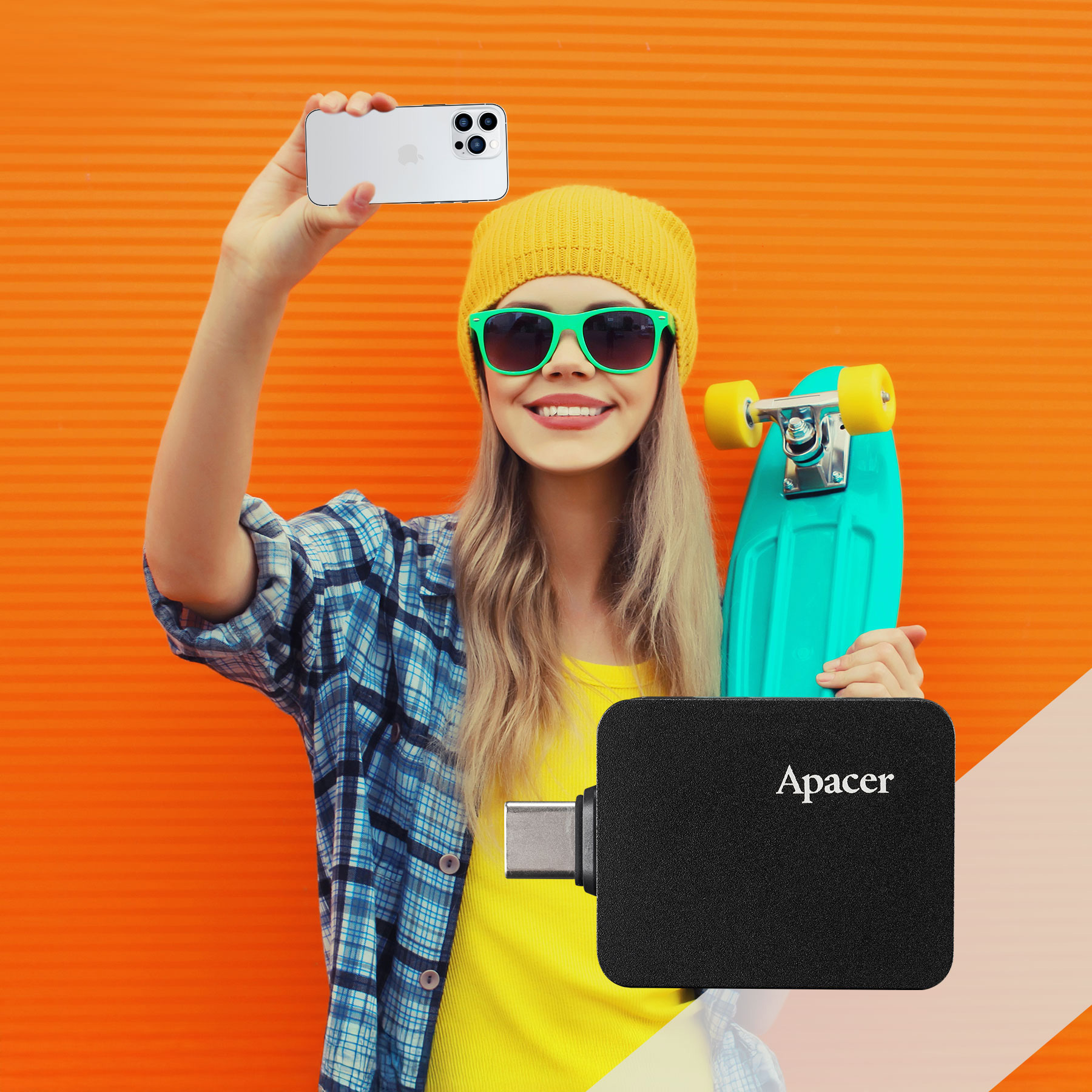 Портативний SSD диск APACER AS714 2TB USB3.2 Gen2 (AP2TBAS714B-1)