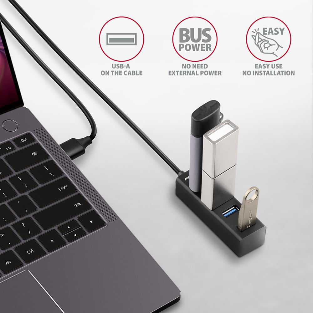 USB-хаб AXAGON 4-Port SuperSpeed USB-A Mini Hub 1.2m