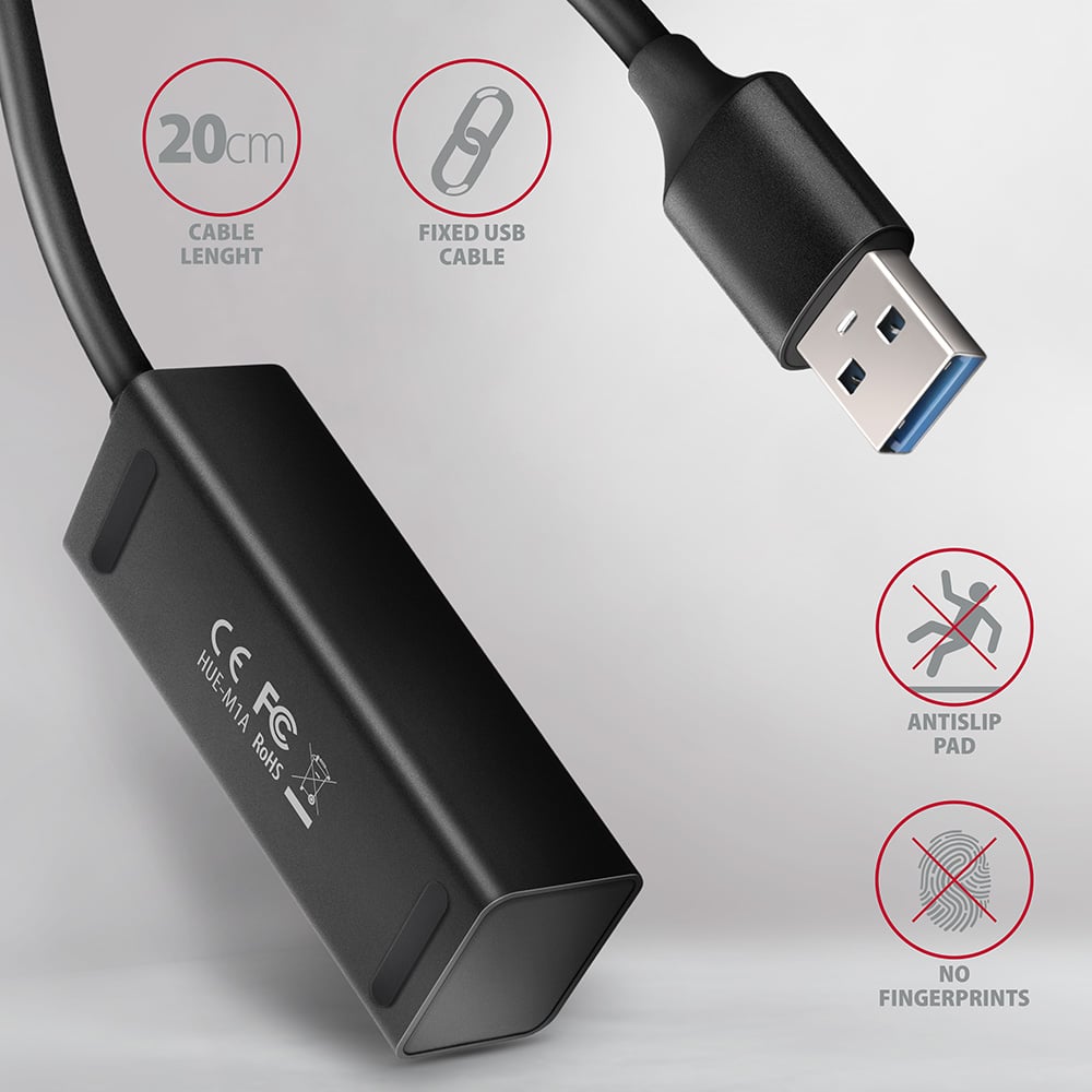 USB-хаб AXAGON 4-Port SuperSpeed USB-A Mini Hub 20cm