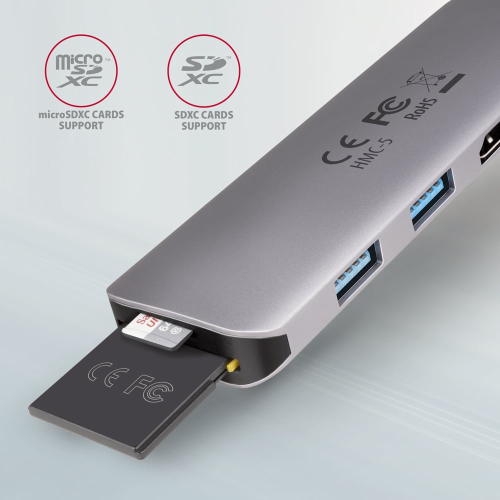 Порт-реплікатор AXAGON 5-in-1 SuperSpeed USB-C Combo Hub