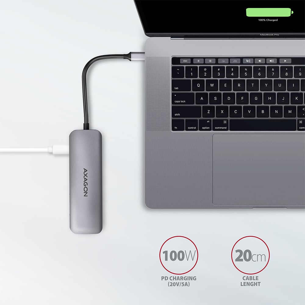 Порт-реплікатор AXAGON 5-in-1 SuperSpeed USB-C Combo Hub