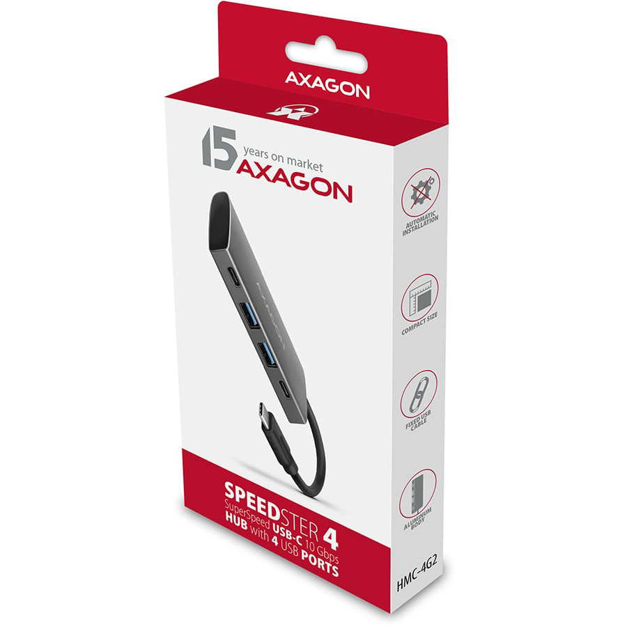 USB-хаб AXAGON 4-Port SuperSpeed USB-C 10Gbps Speedster Hub