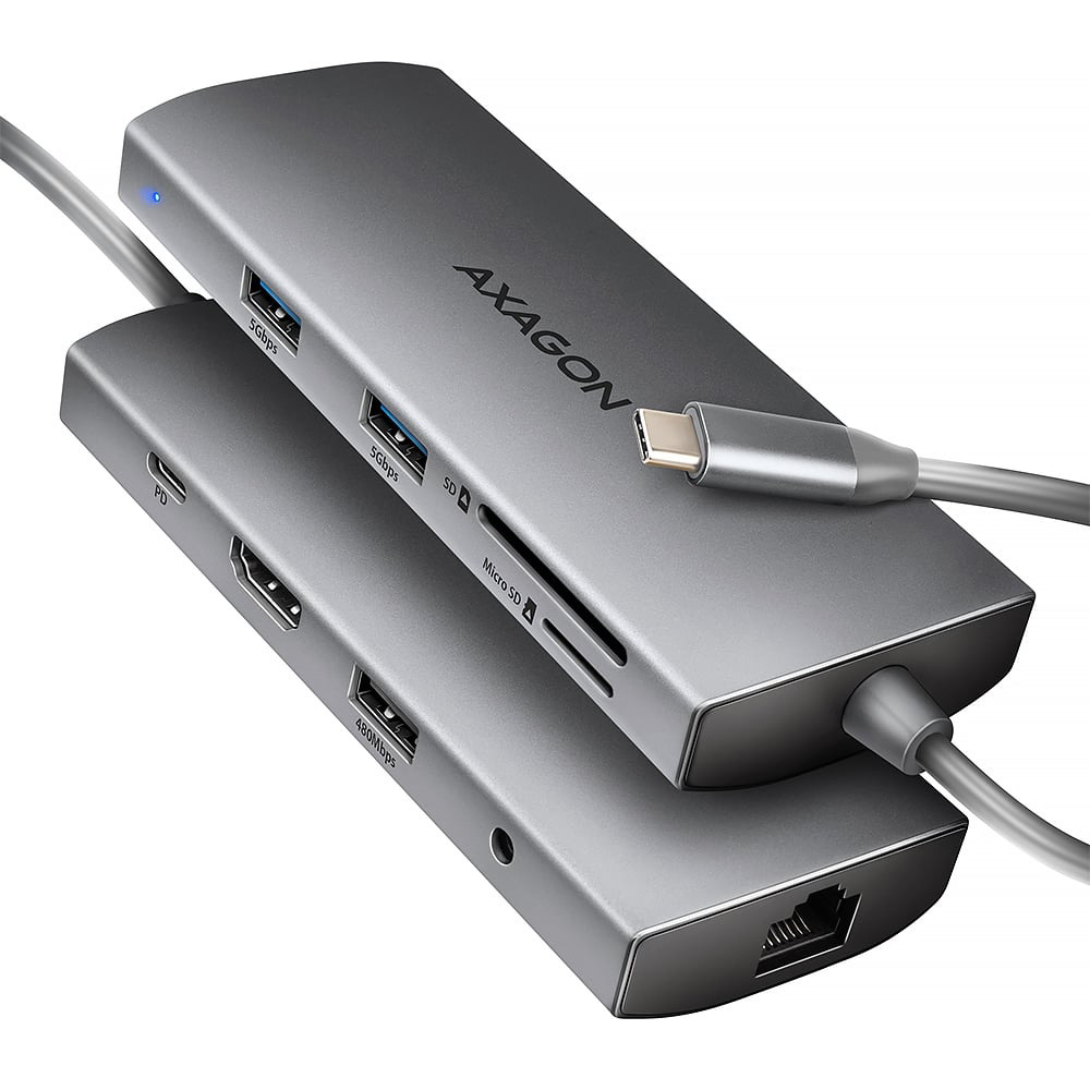 Порт-реплікатор AXAGON 9-in-1 SuperSpeed USB-C 5Gbps Hub
