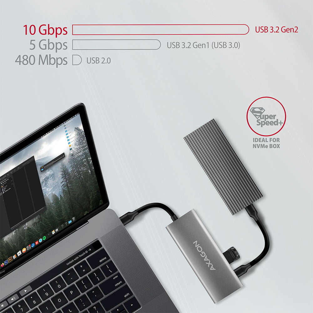 Порт-реплікатор AXAGON 5-in-1 SuperSpeed USB-C 10Gbps Speedster Hub