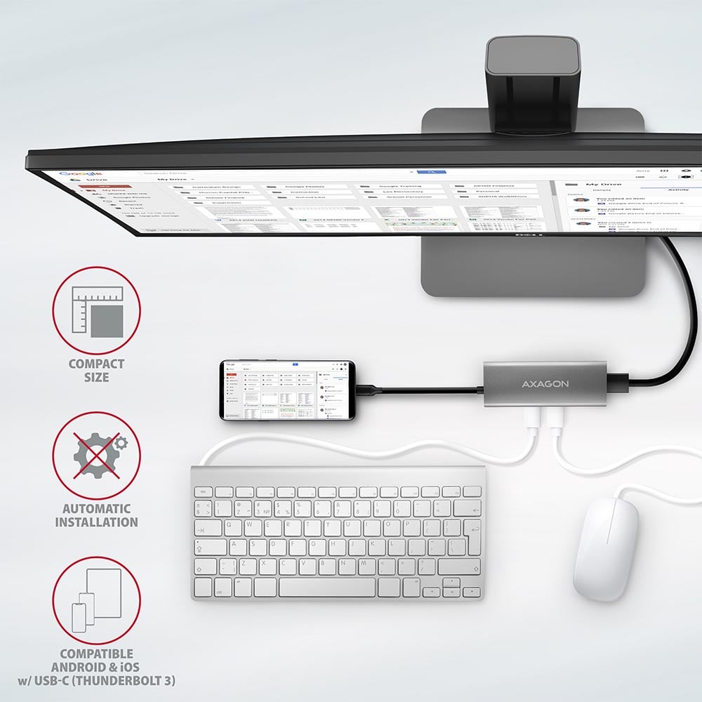 Порт-реплікатор AXAGON 5-in-1 SuperSpeed USB-C 10Gbps Speedster Hub