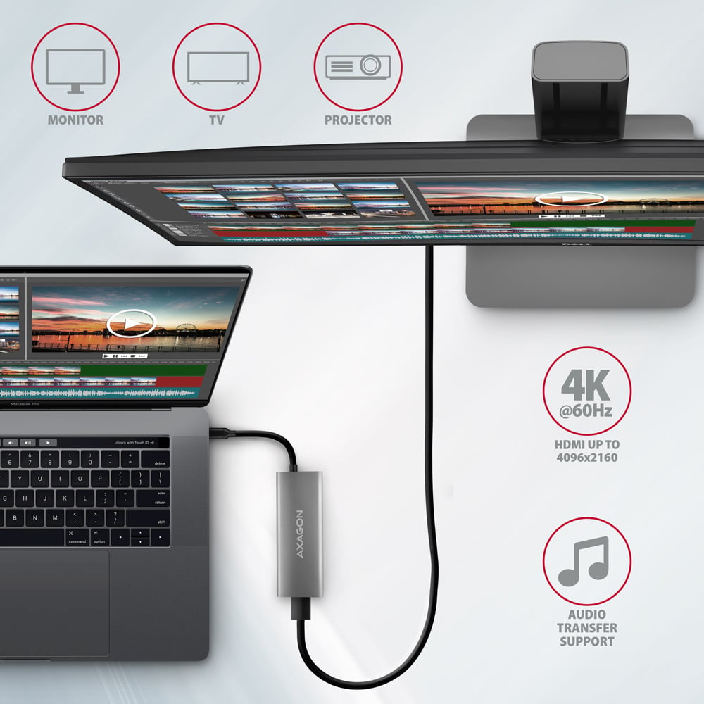Порт-реплікатор AXAGON 5-in-1 SuperSpeed USB-C 10Gbps Speedster Hub