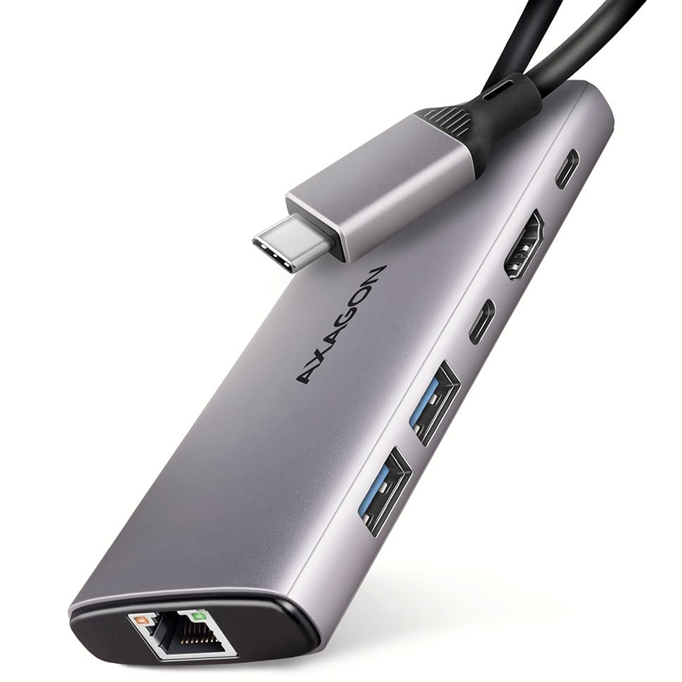 Порт-реплікатор AXAGON 6-in-1 SuperSpeed USB-C 10Gbps Combo Hub