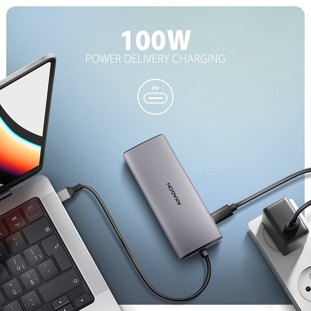 Порт-реплікатор AXAGON 6-in-1 SuperSpeed USB-C 10Gbps Combo Hub