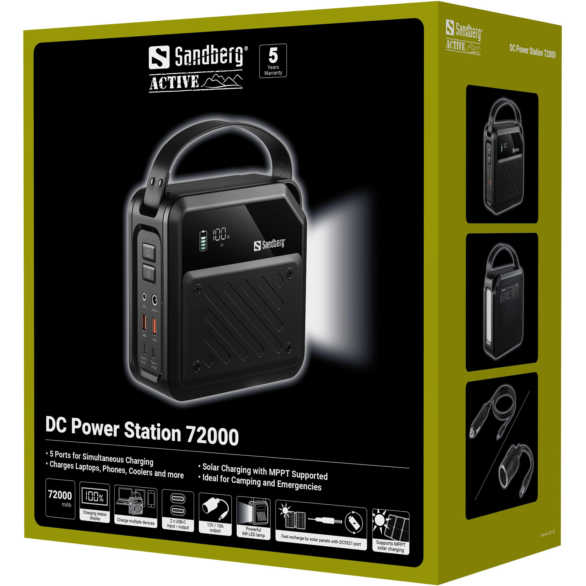 Повербанк SANDBERG DC Power Station 268W 72000mAh (421-22)