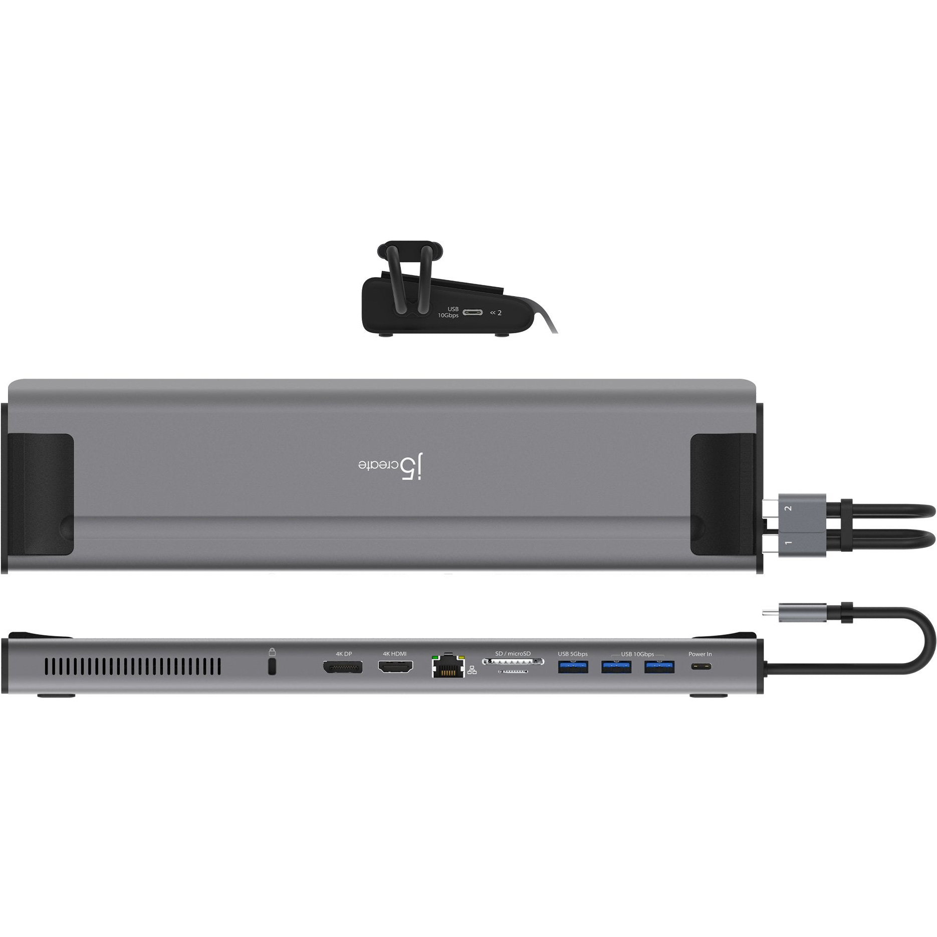 Док-станція J5CREATE 12-in-1 M.2 NVMe USB-C Gen 2 Docking Station (JCD552-N)