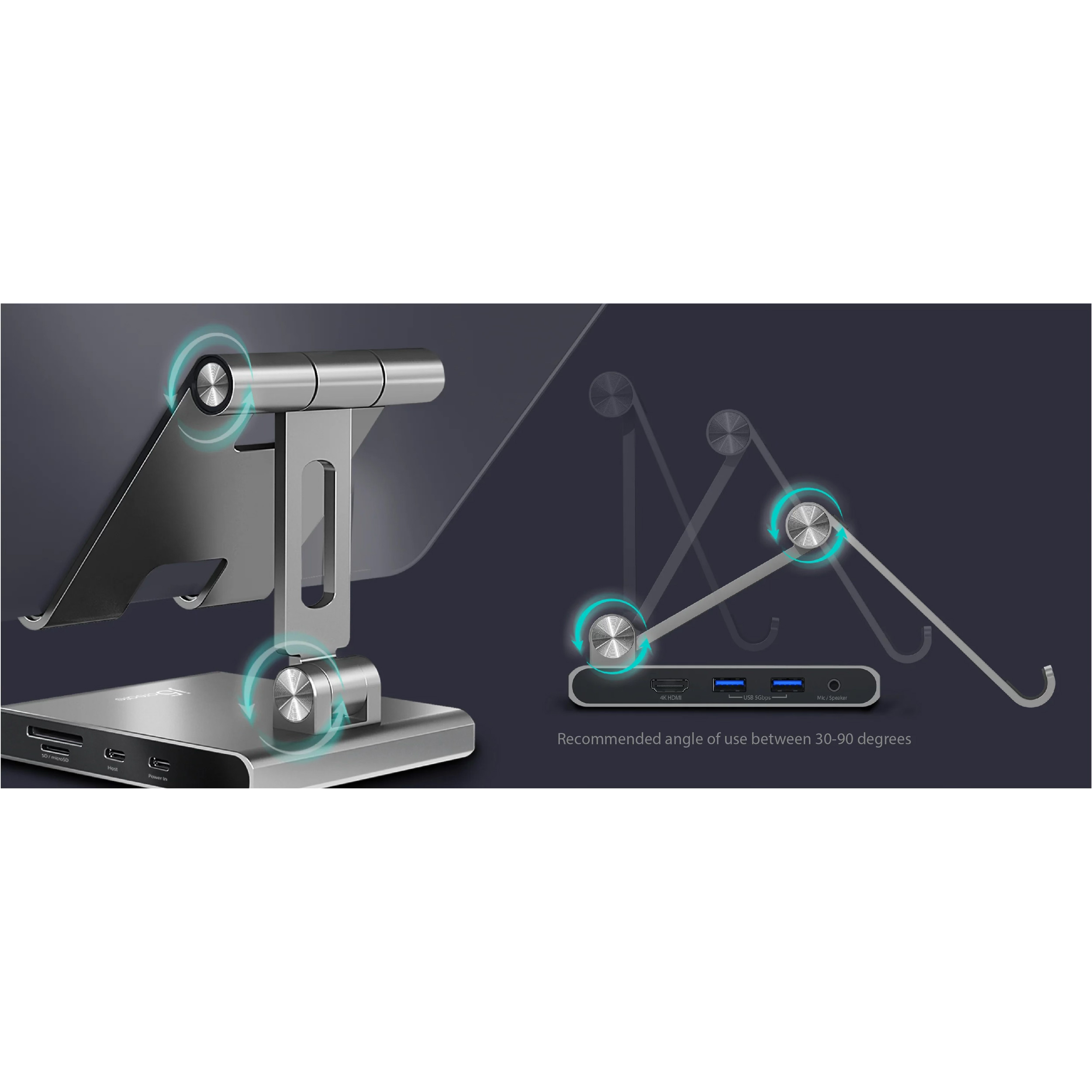 Док-станція для планшета J5CREATE Multi-Angle Stand with Docking Station for iPad Pro (JTS224-N)