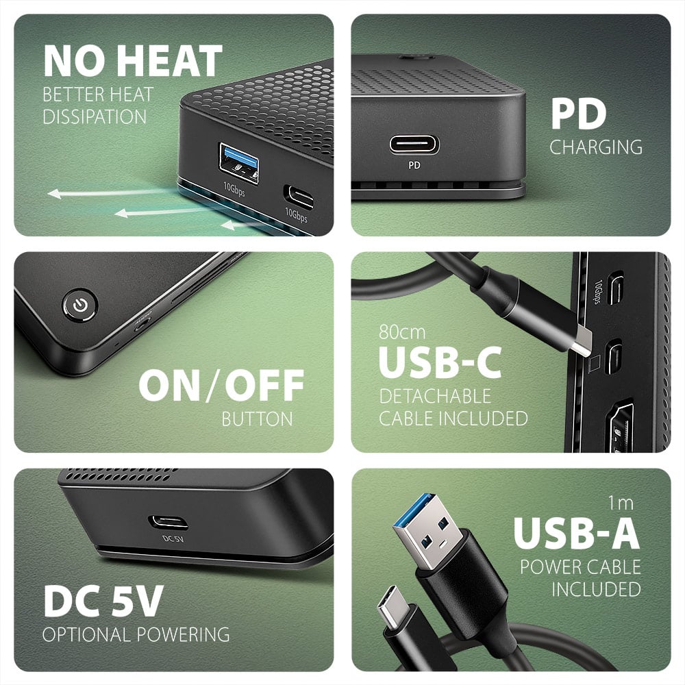 Порт-реплікатор AXAGON 12-in-1 USB4 40Gbps Dual 4K Display Dock