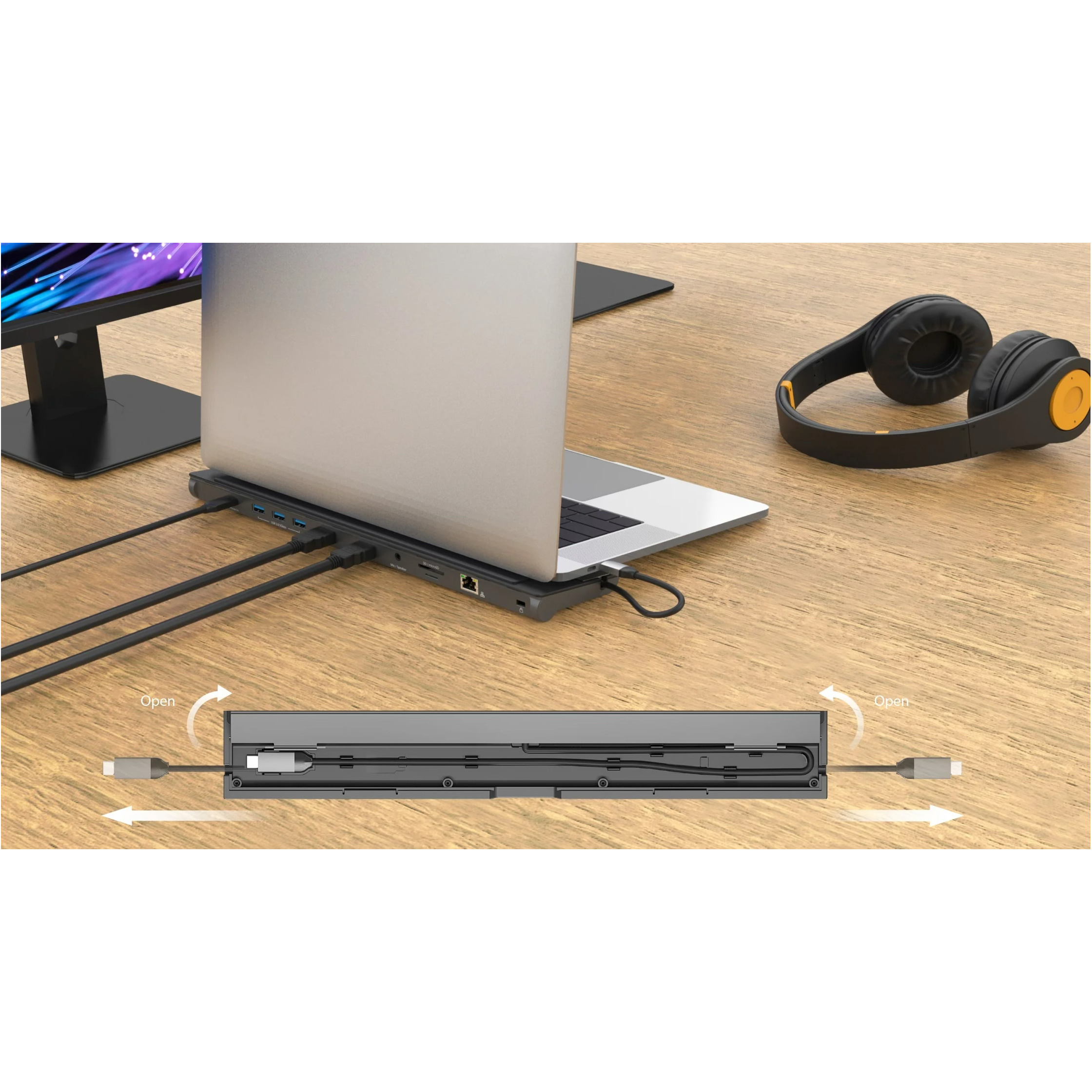 Док-станція J5CREATE 10-in-1 USB-C Dual HDMI Docking Station (JCD542-N)