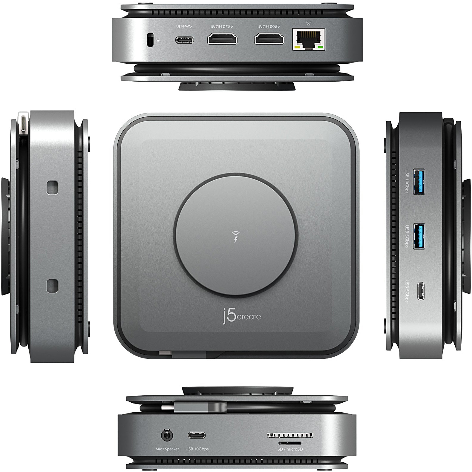 Порт-репликатор J5CREATE 12-in-1 USB-C Dock Dual 4K HDMI (JCD3199-N)