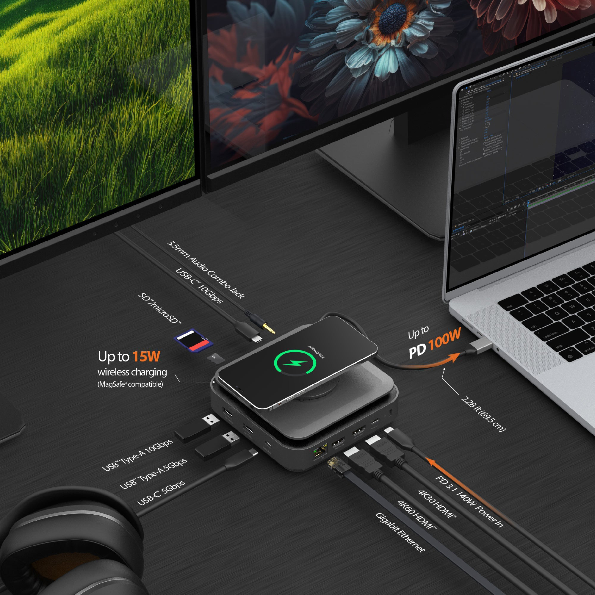 Порт-репликатор J5CREATE 12-in-1 USB-C Dock Dual 4K HDMI (JCD3199-N)