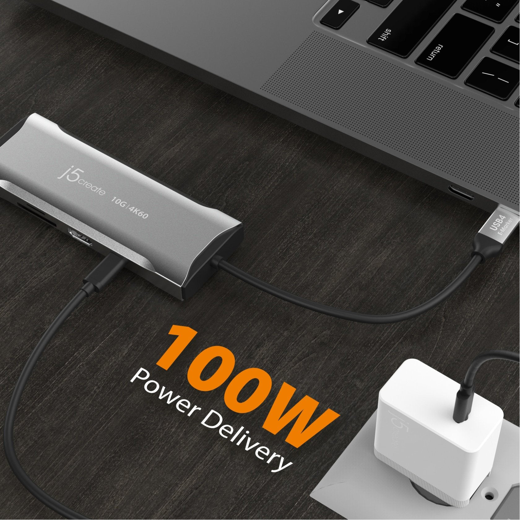 Порт-реплікатор J5CREATE 7-in-1 4K60 Elite USB-C 10Gbps Mini Dock (JCD393-N)