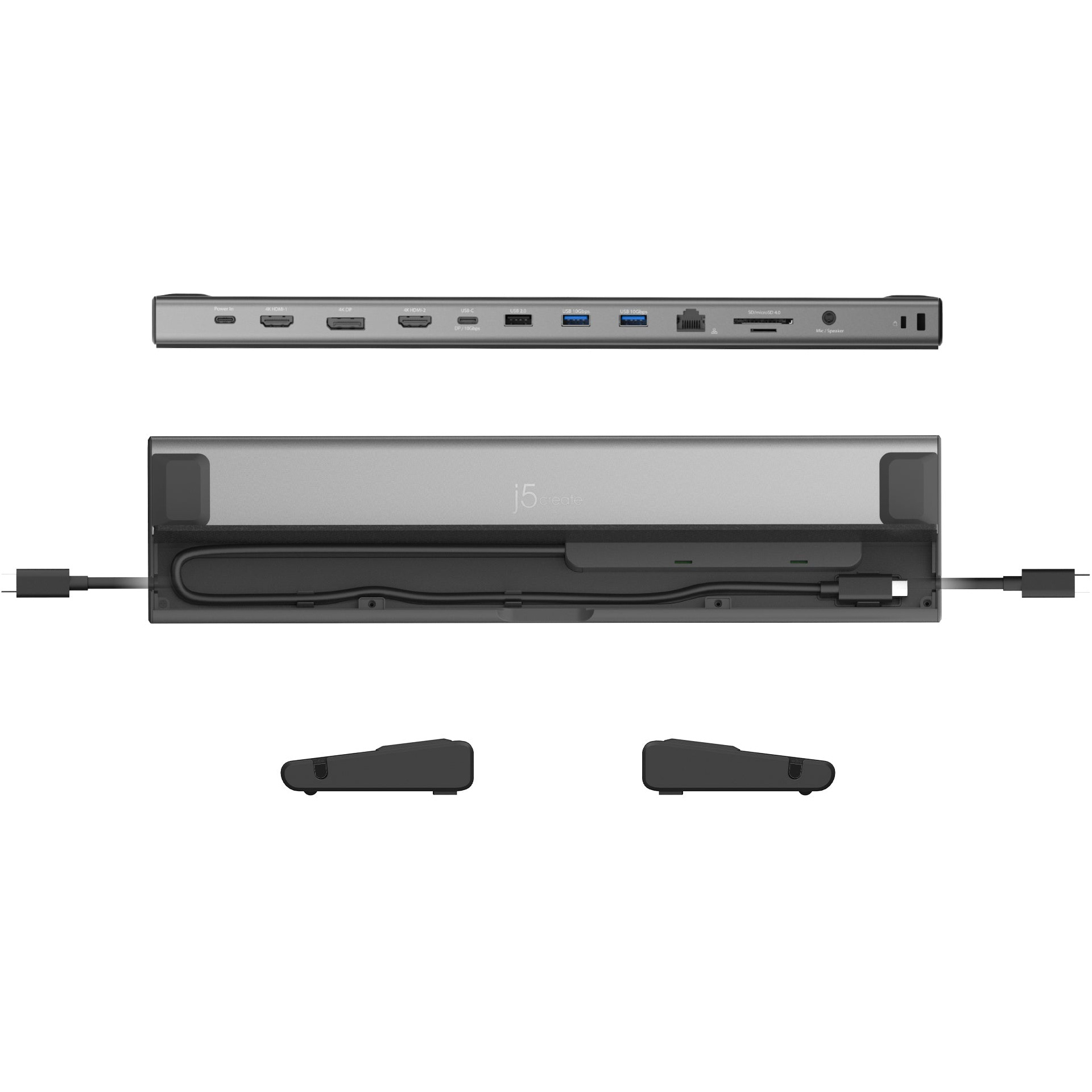 Док-станція J5CREATE 12-in-1 USB4 Triple 4K Display Docking Station (JCD554-N)