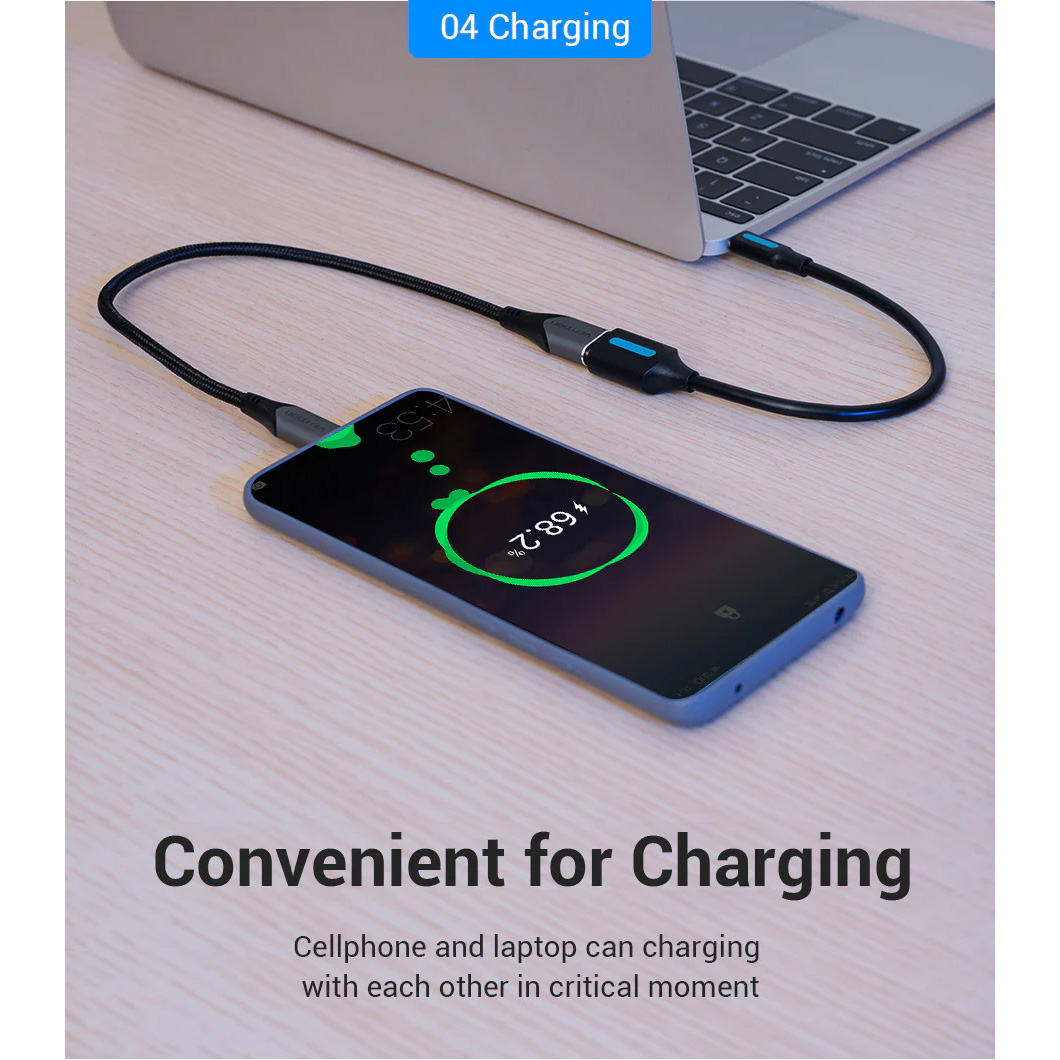 Адаптер VENTION USB 2.0 Type-C - USB AF Black (CCSBB)
